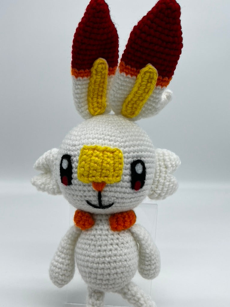 Scorbunny Pokemon - Knitted Amigurumi