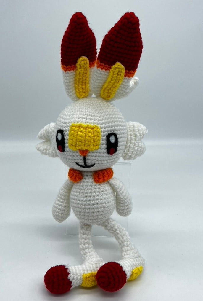 Scorbunny Pokemon - Knitted Amigurumi