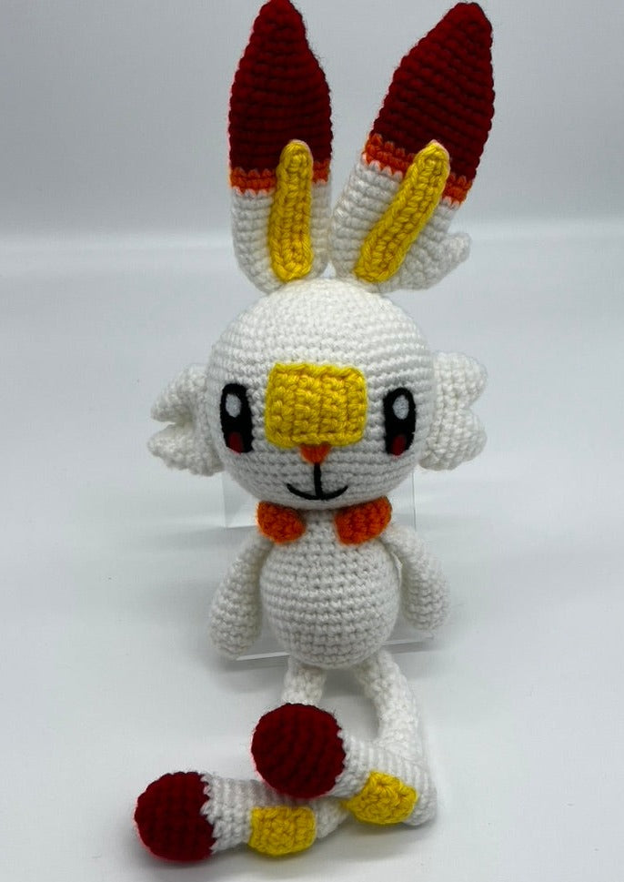 Scorbunny Pokemon - Knitted Amigurumi