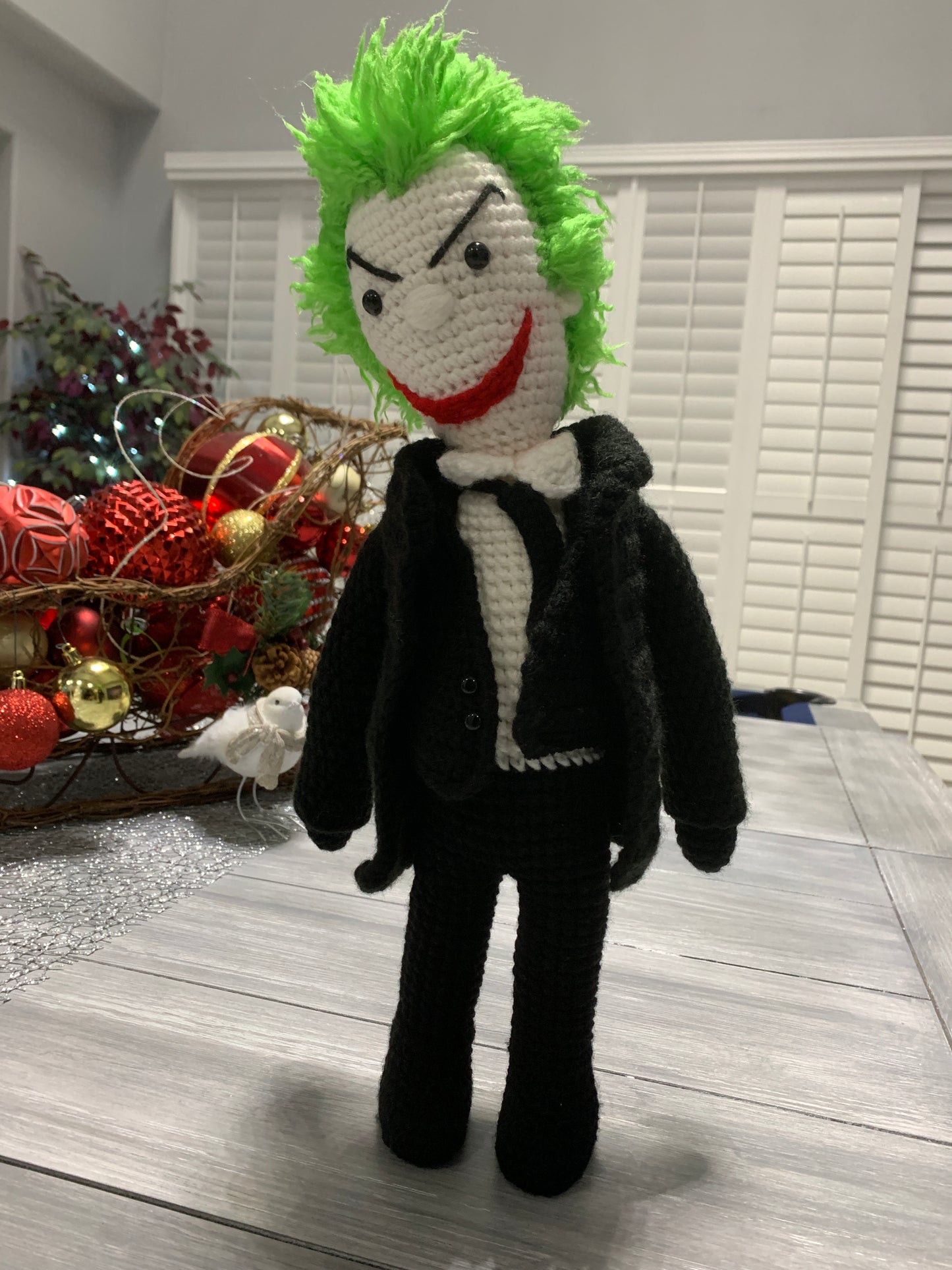 The Joker Knitted Doll