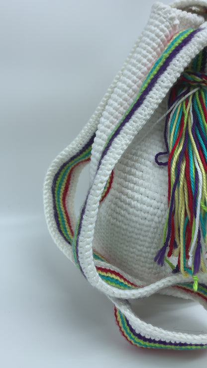 White & Rainbow Backpack