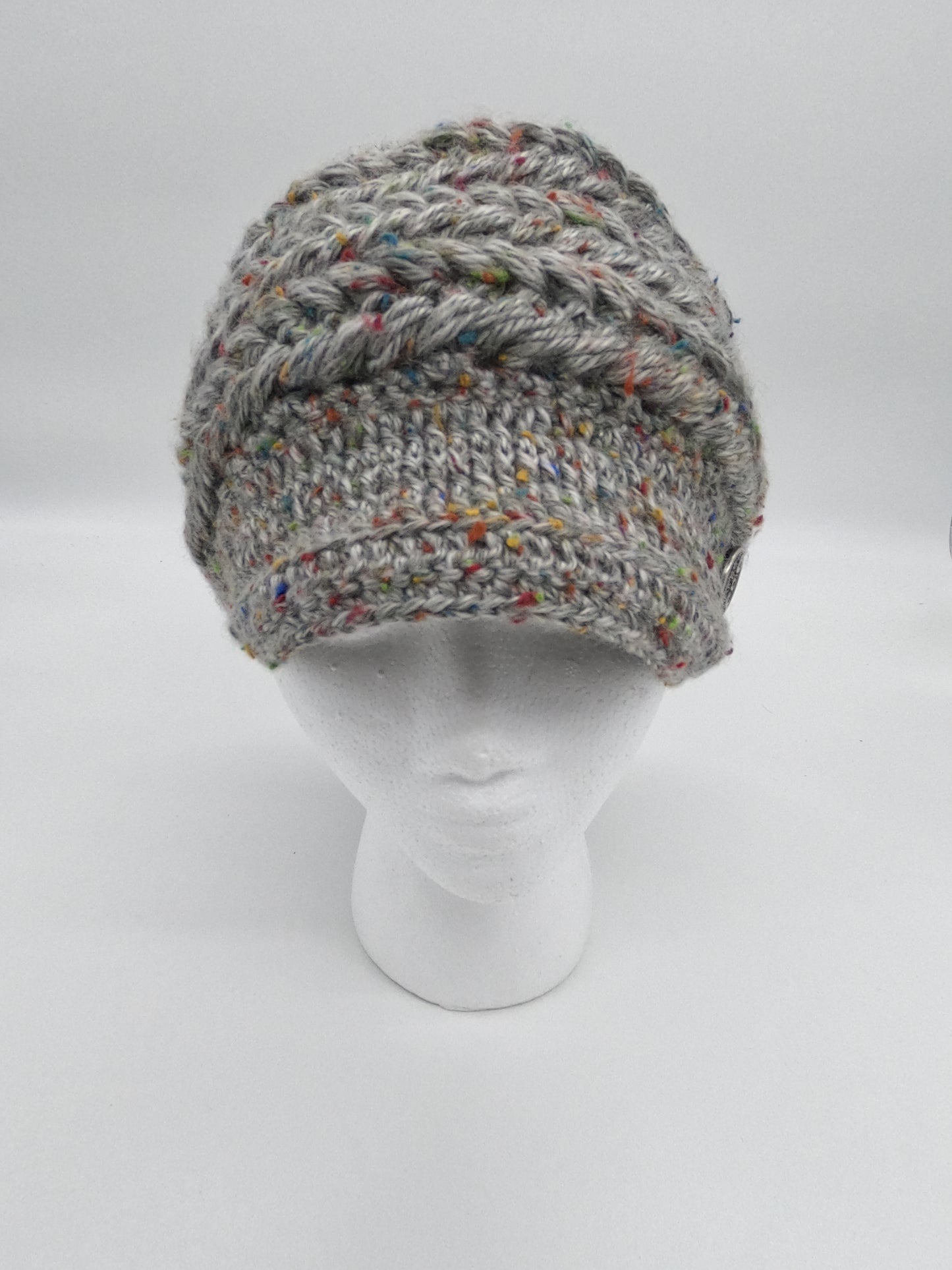 Gray Visor Beanie Womens