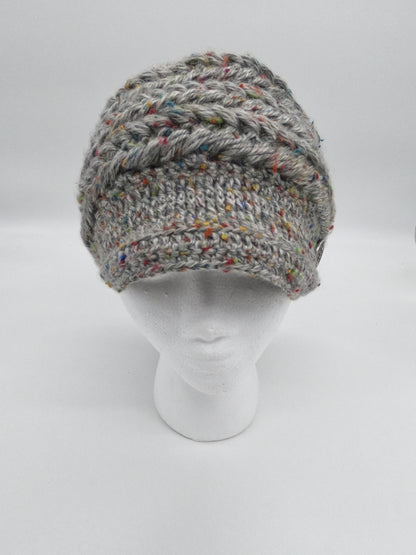 Gray Visor Beanie Womens