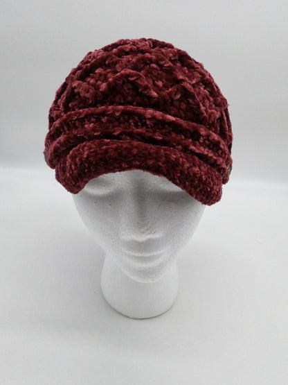 Red Velevet Visor Beanie Womens