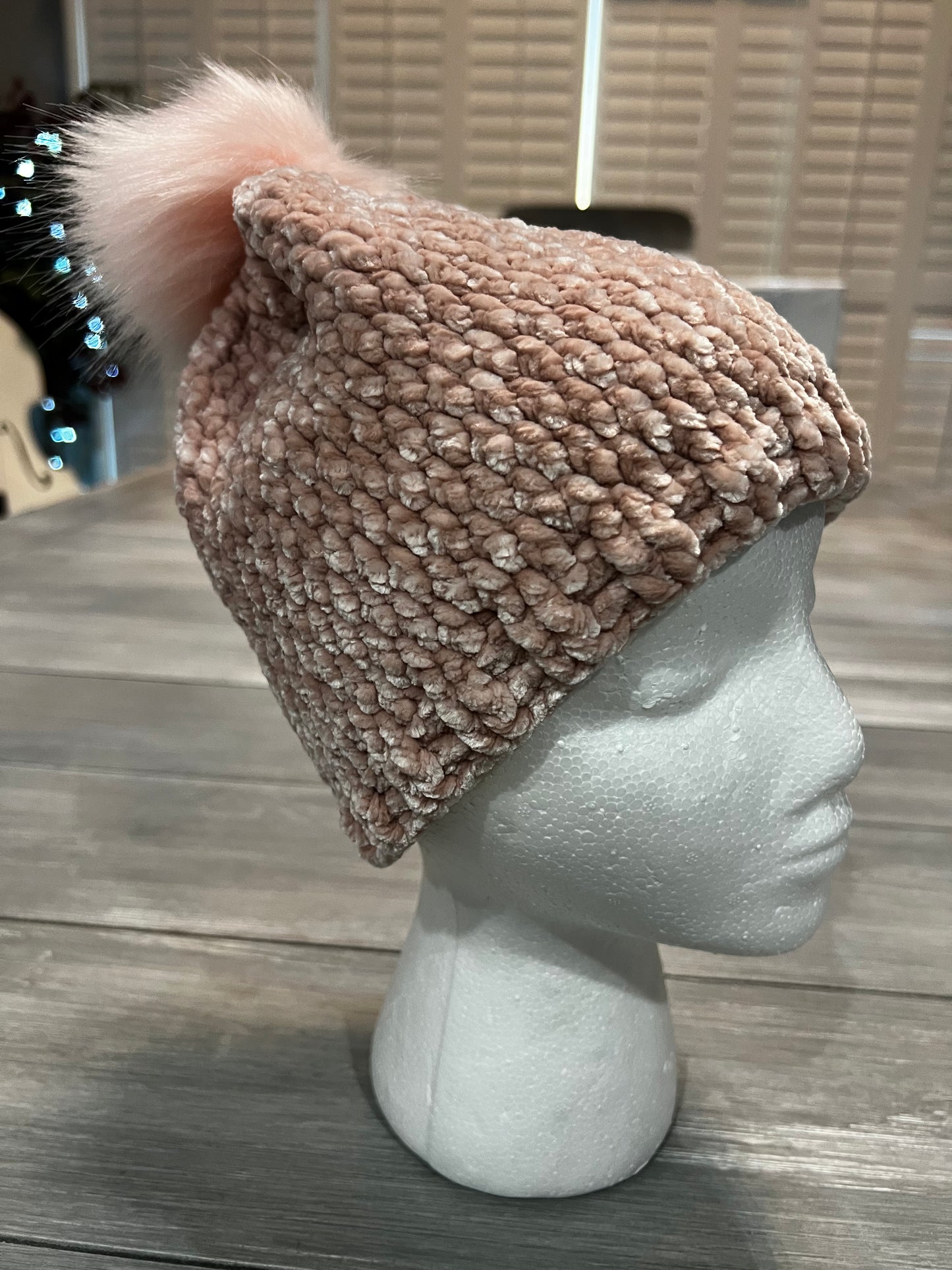 Pink Velvet Beanie