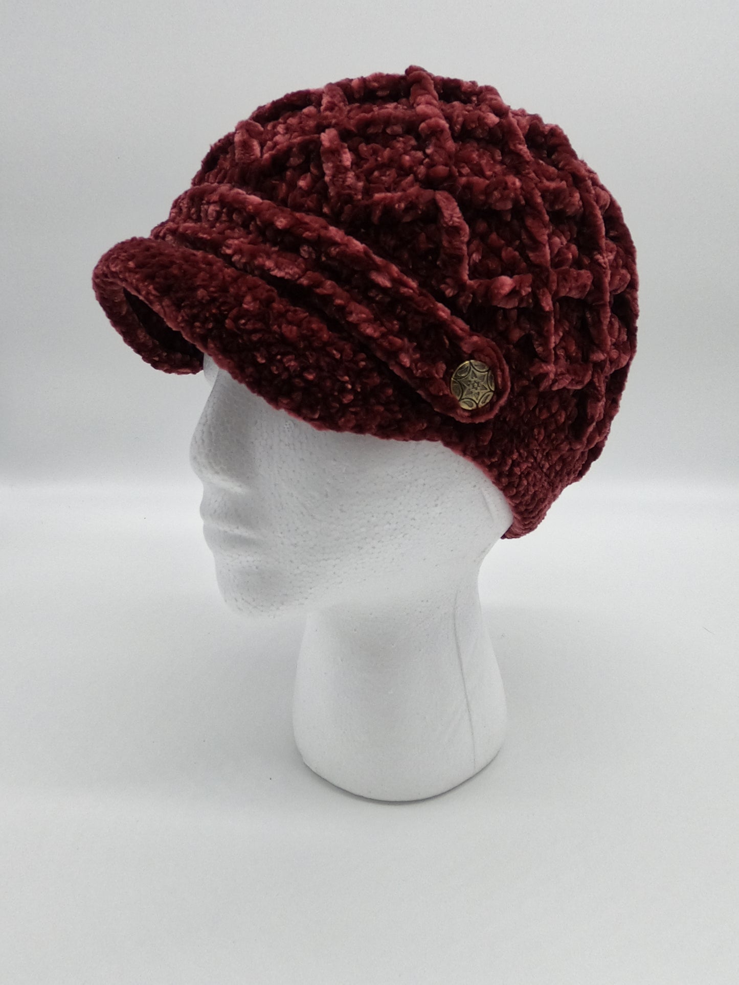 Red Velevet Visor Beanie Womens