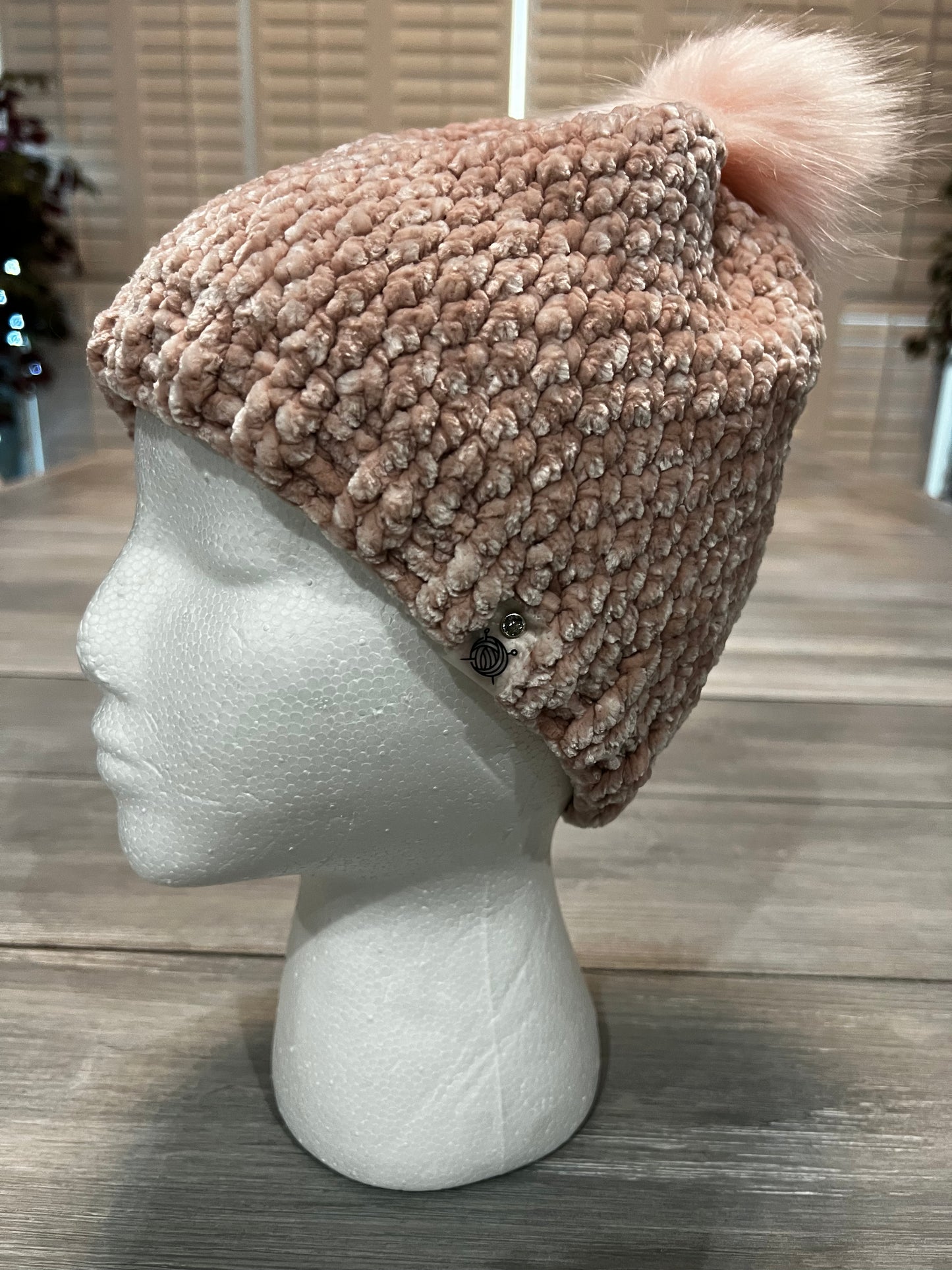 Pink Velvet Beanie