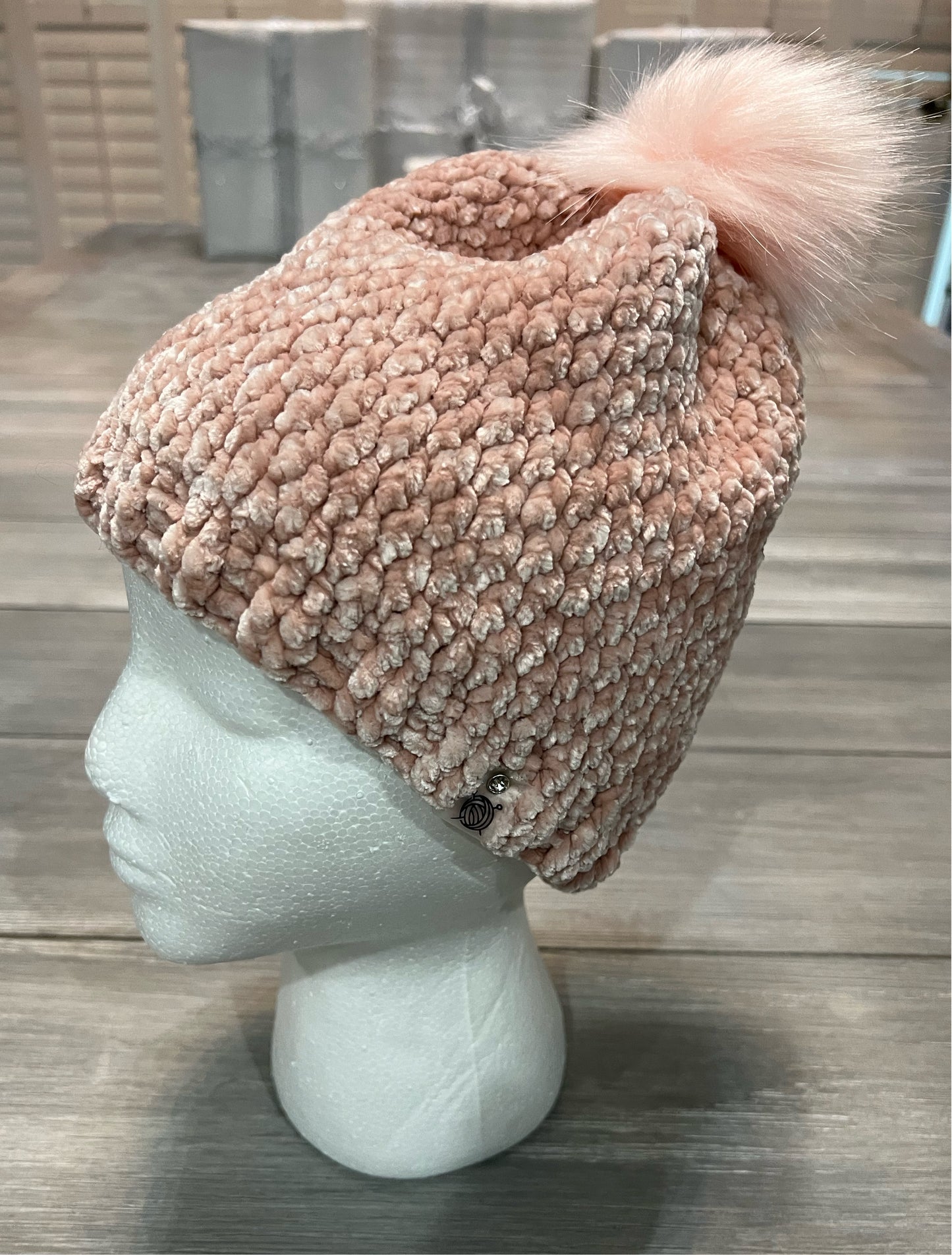 Pink Velvet Beanie