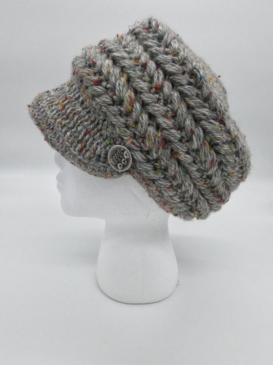 Gray Visor Beanie Womens